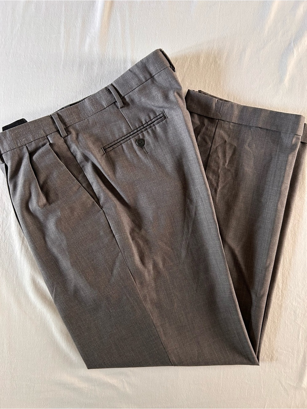 Perry Ellis Portfolio Gray Dress Pants 36x32 Flat Front Modern